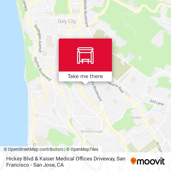 Hickey Blvd & Kaiser Medical Offices Driveway map