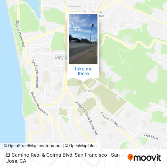 Mapa de El Camino Real & Colma Blvd