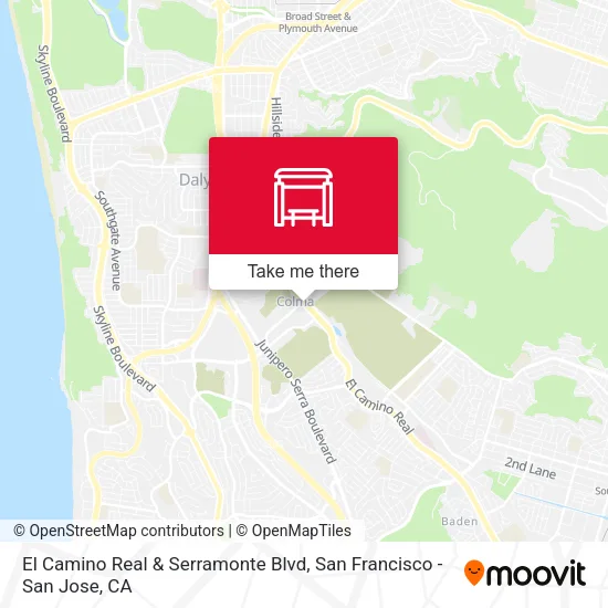 El Camino Real & Serramonte Blvd map