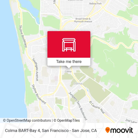 Mapa de Colma BART-Bay 4
