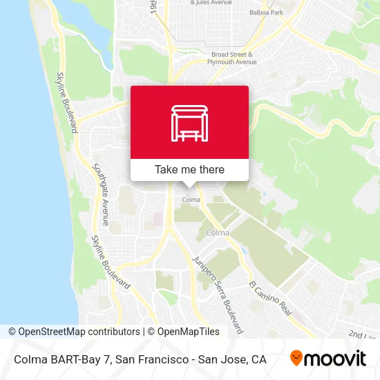 Mapa de Colma BART-Bay 7