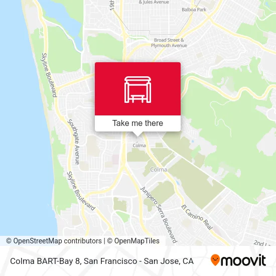 Mapa de Colma BART-Bay 8