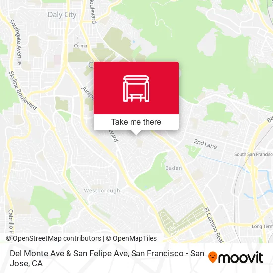 Del Monte Ave & San Felipe Ave map