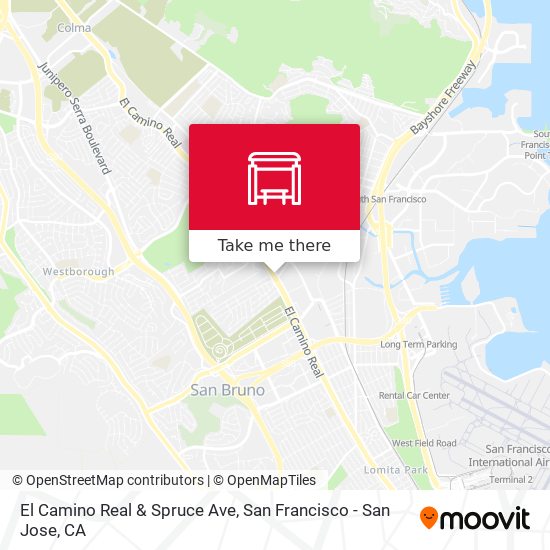 El Camino Real & Spruce Ave map