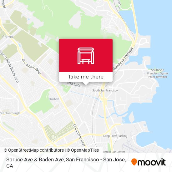Spruce Ave & Baden Ave map