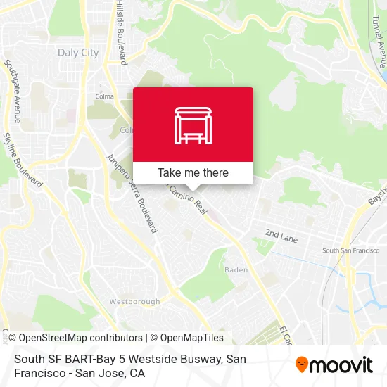 South SF BART-Bay 5 Westside Busway map