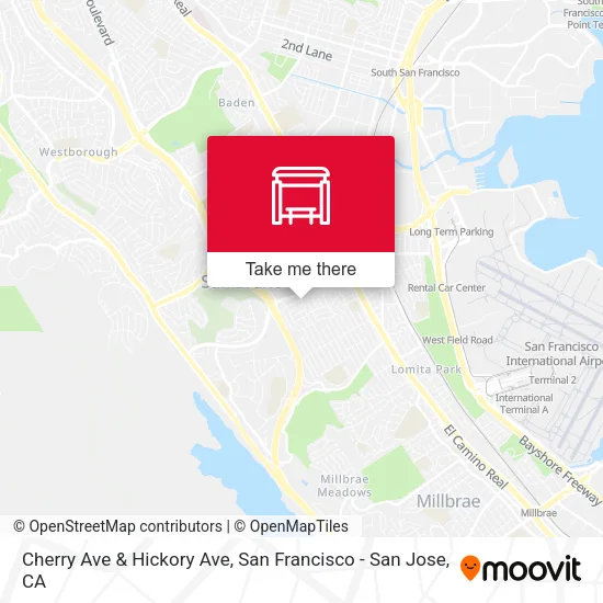 Cherry Ave & Hickory Ave map