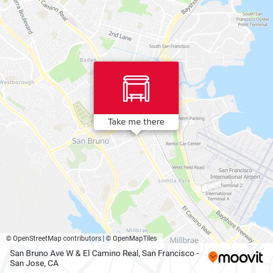 Mapa de San Bruno Ave W & El Camino Real