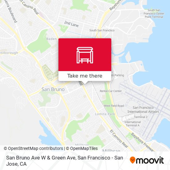 San Bruno Ave W & Green Ave map