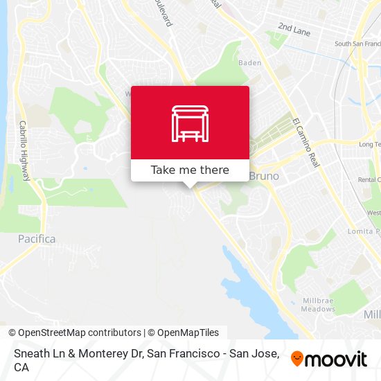 Sneath Ln & Monterey Dr map