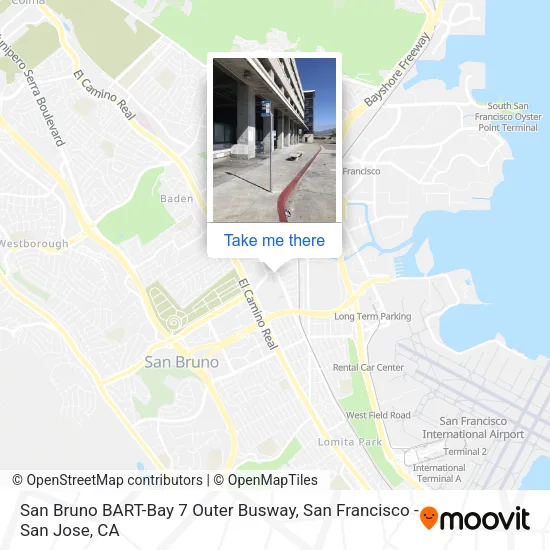 San Bruno BART-Bay 7 Outer Busway map