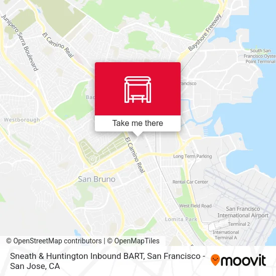 Mapa de Sneath & Huntington Inbound BART