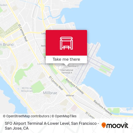 Mapa de SFO Airport Terminal A-Lower Level