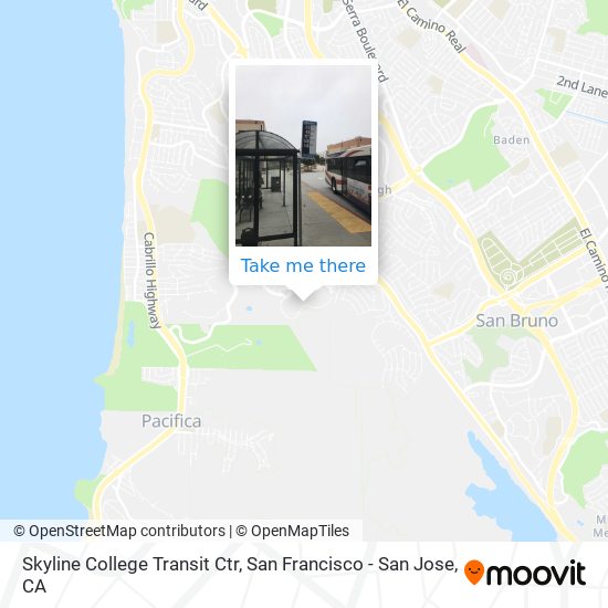 Skyline College Transit Ctr map