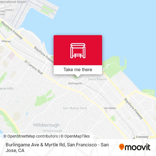 Burlingame Ave & Myrtle Rd map