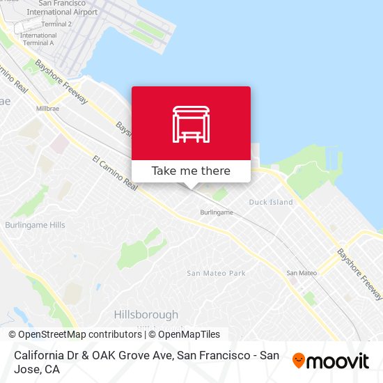 California Dr & OAK Grove Ave map