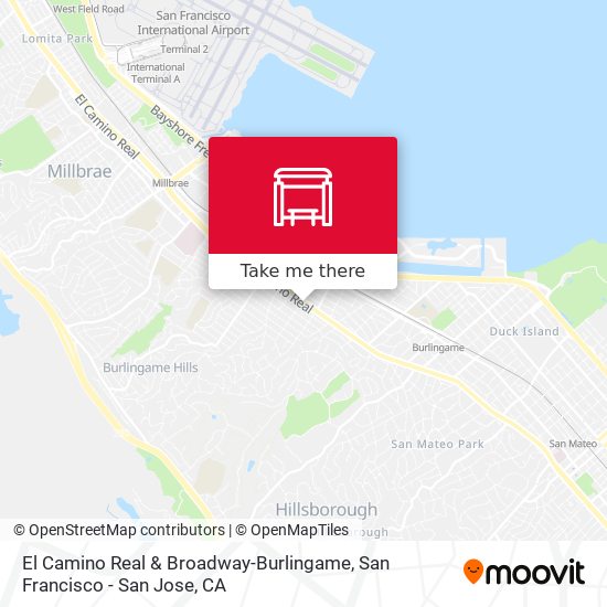El Camino Real & Broadway-Burlingame map
