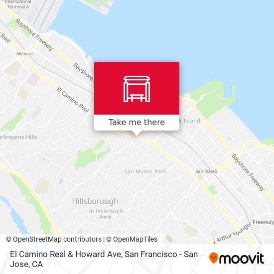 El Camino Real & Howard Ave map