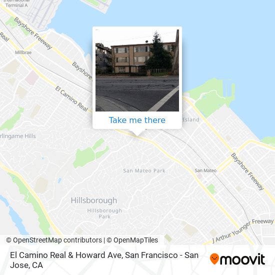 El Camino Real & Howard Ave map