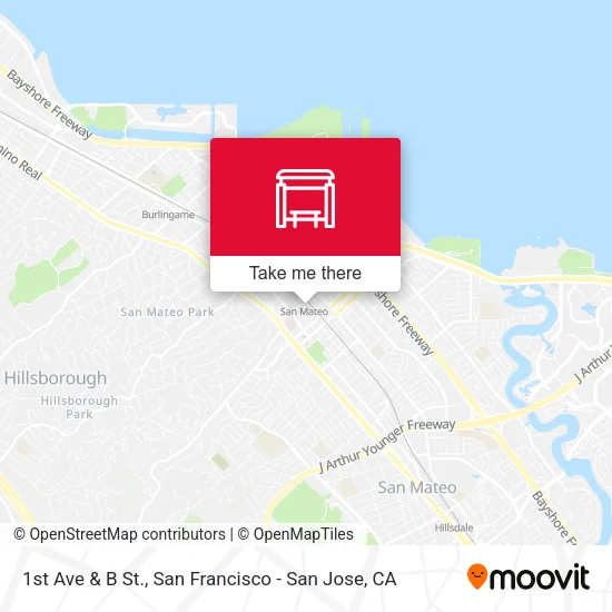 1st Ave & B St. map