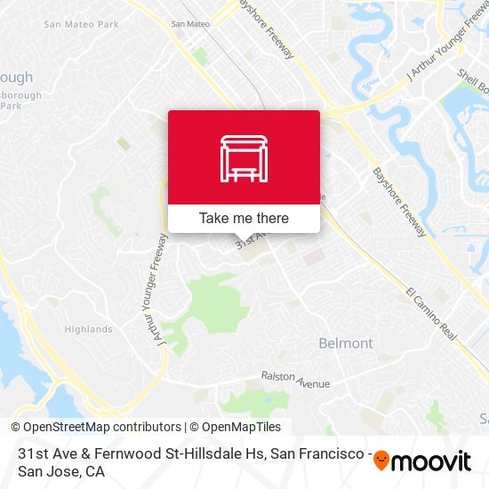 31st Ave & Fernwood St-Hillsdale Hs map