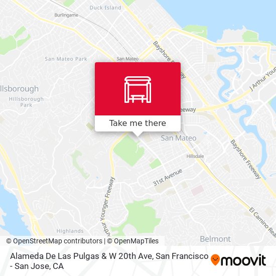 Mapa de Alameda De Las Pulgas & W 20th Ave