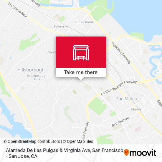 Mapa de Alameda De Las Pulgas & Virginia Ave