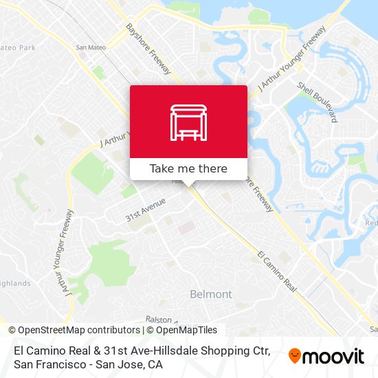 Mapa de El Camino Real & 31st Ave-Hillsdale Shopping Ctr