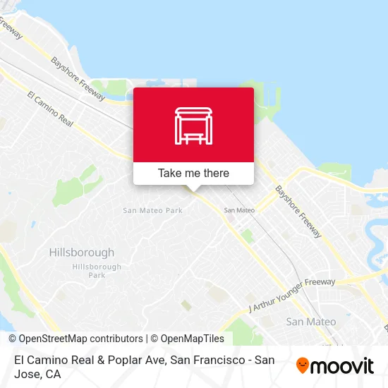 El Camino Real & Poplar Ave map