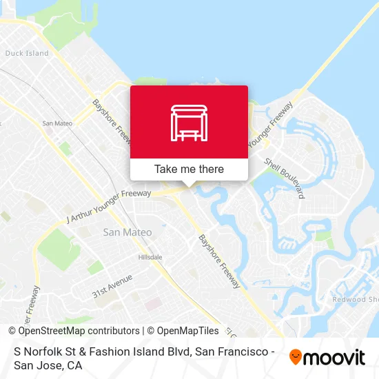 S Norfolk St & Fashion Island Blvd map