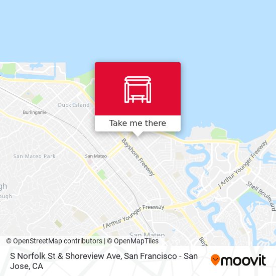 S Norfolk St & Shoreview Ave map