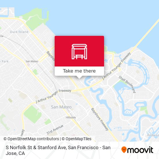 S Norfolk St & Stanford Ave map
