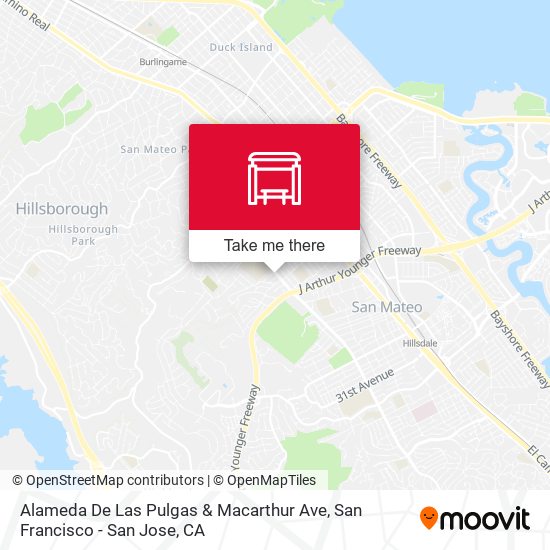 Alameda De Las Pulgas & Macarthur Ave map