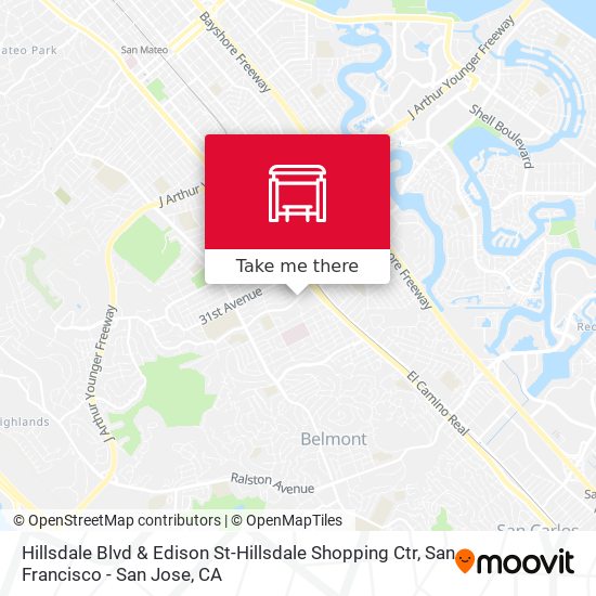 Mapa de Hillsdale Blvd & Edison St-Hillsdale Shopping Ctr