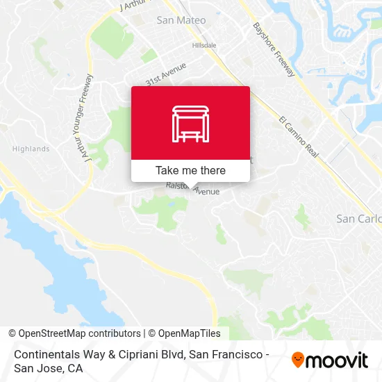 Continentals Way & Cipriani Blvd map