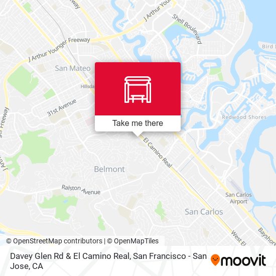 Davey Glen Rd & El Camino Real map