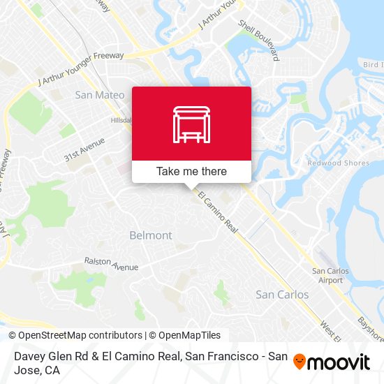 Davey Glen Rd & El Camino Real map