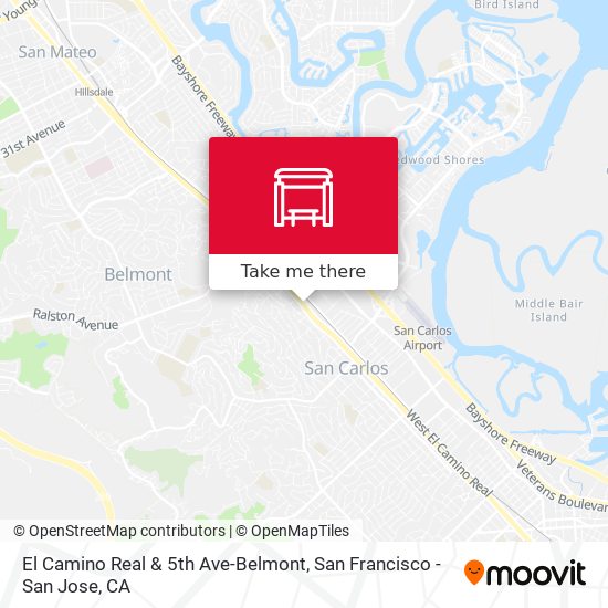 Mapa de El Camino Real & 5th Ave-Belmont