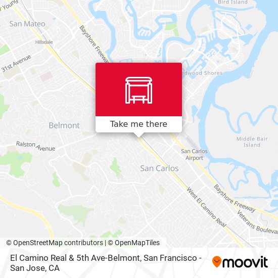 Mapa de El Camino Real & 5th Ave-Belmont
