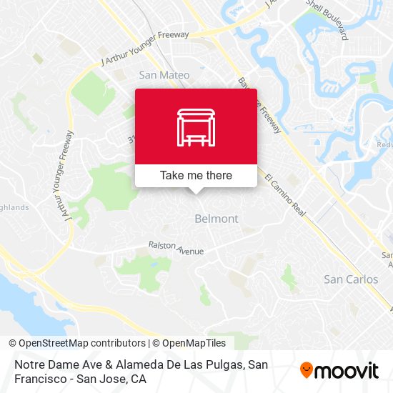 Mapa de Notre Dame Ave & Alameda De Las Pulgas