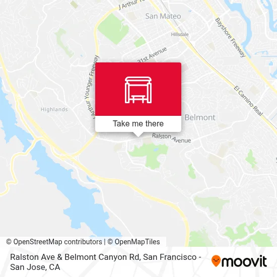 Ralston Ave & Belmont Canyon Rd map