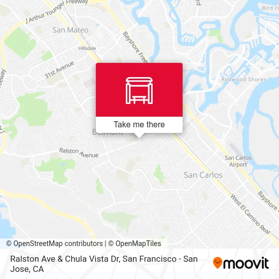 Ralston Ave & Chula Vista Dr map