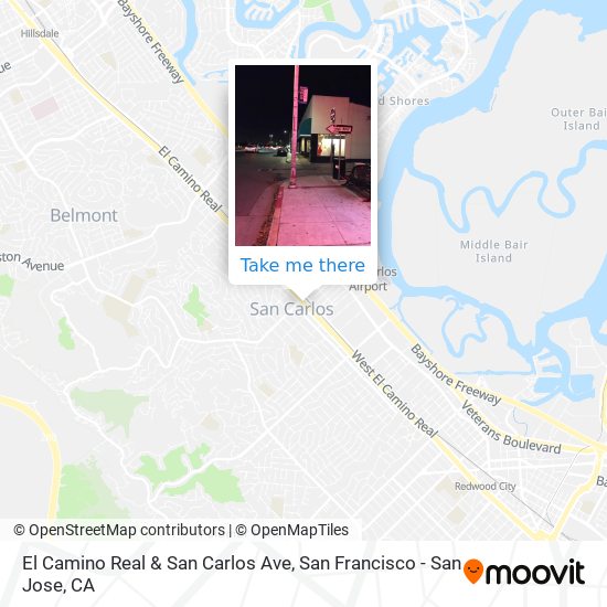 El Camino Real & San Carlos Ave map