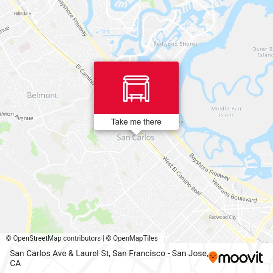 Mapa de San Carlos Ave & Laurel St