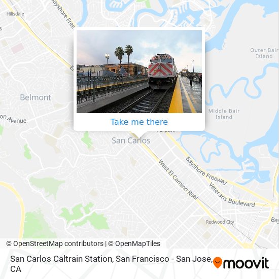 San Carlos Caltrain Station map