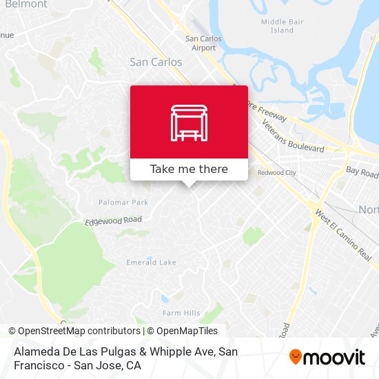 Mapa de Alameda De Las Pulgas & Whipple Ave