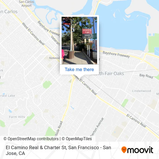 El Camino Real & Charter St map