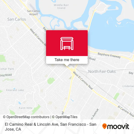 El Camino Real & Lincoln Ave map