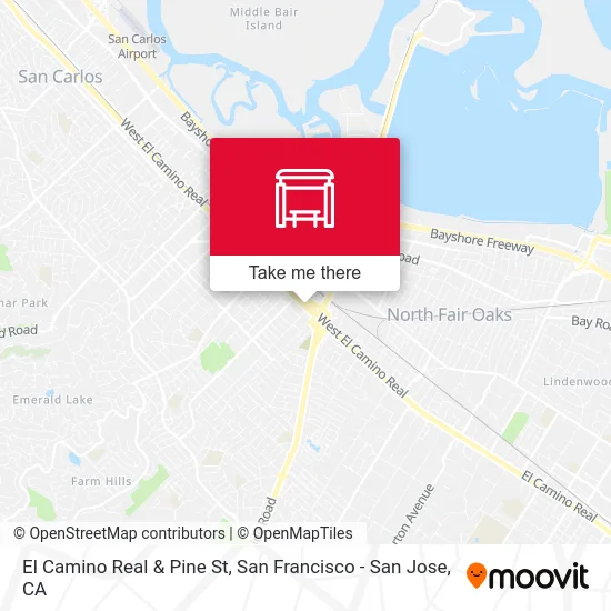 El Camino Real & Pine St map