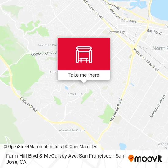 Farm Hill Blvd & McGarvey Ave map